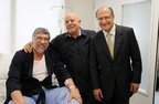 Encontro entre os três políticos ocorreu nesta sexta-feira, em um quarto do hospital (Divulgação/Instituto Lula/Ricardo Stuckert)