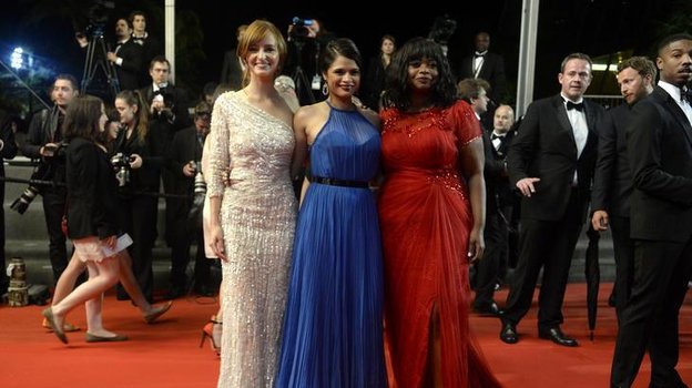 Ahna O'Reilly, Melonie Diaz e Octavia Spencer, pelo filme Fruitvale Station (ANNE-CHRISTINE POUJOULAT/AFP)