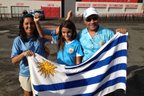 Fabian Rodriguez mora em Salvador há 17 anos e levou a família ao treino do Uruguai (Rodrigo Müzell)