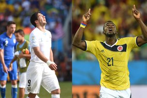 Uruguais e colombianos estão no caminho de brasileiros e chilenos (Montagem com fotos de TOSHIFUMI KITAMURA e EMMANUEL DUNAND/AFP)