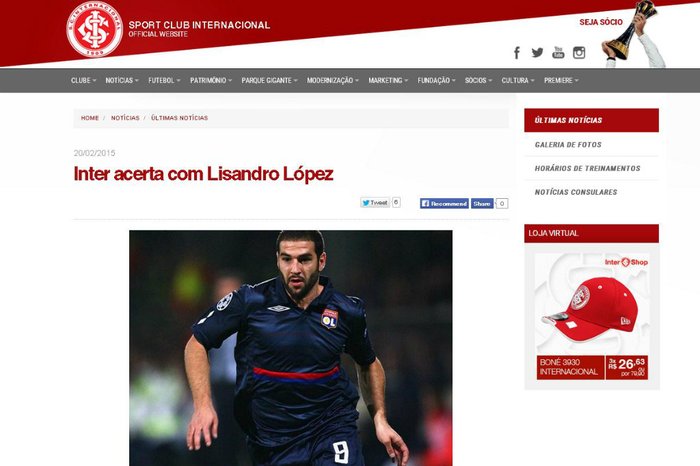 Reprodução / Site do Inter Reprodução / Site do Inter