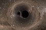 Um marco para a física e a astronomia: cientistas de vários países anunciaram nesta quinta-feira ter detectado ondas gravitacionais, ondulações do espaço-tempo que foram previstas por Albert Einstein há um século. A imagem mostra dois buracos negros se fundindo. 