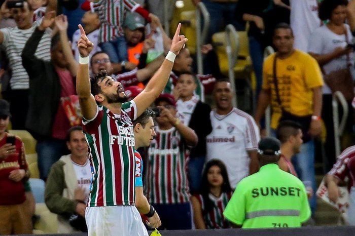 Fluminense enfrenta o Atlético-GO no maracanã, pela 19ª rodada do Campeonato Brasileiro 2017. No lance, o atacante Henrique Dourado
FOTO LUCAS MERÇON / FLUMINENSE F.C. Fluminense enfrenta o Atlético-GO no maracanã, pela 19ª rodada do Campeonato Brasileiro 2017. No lance, o atacante Henrique Dourado
FOTO LUCAS MERÇON / FLUMINENSE F.C.