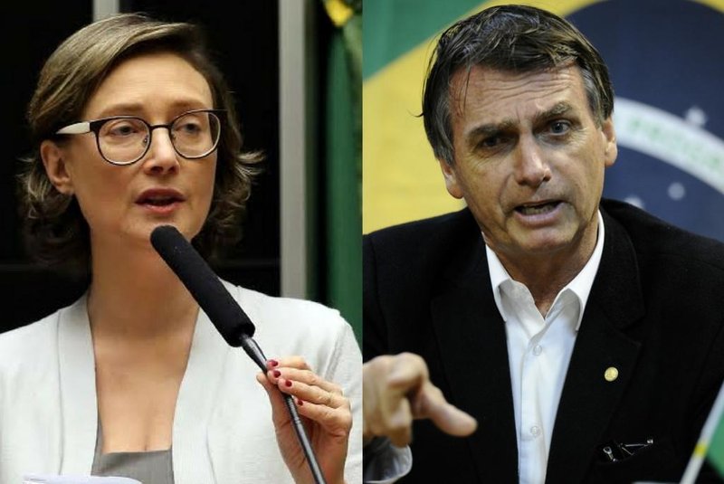 Montagem de fotos da deputada Maria do Rosário e do deputado Jair Bolsonaro
