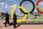 French President Francois Hollande (R) and President of the Brazilian Olympic Committee Carlos Arthur Nuzman walk in front of the Olympic rings during Hollandes visit to attend the Rio 2016 Olympics in Rio de Janeiro on August 4, 2016. / AFP PHOTO / POOL / JACK GUEZ