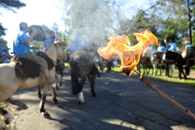 SANTA MARIA , RS , BRASIL , 10/09/2016Representantes das 42 entidades tradicionalistas de Santa Maria se reuniram na tarde deste sábado, no Parque da Medianeira, para a cerimônia de distribuição da Chama Crioula, que chegou a Santa Maria no dia 24 de agosto. FOTO JEAN PIMENTEL / AGÊNCIA RBS, GERAL SANTA MARIA , RS , BRASIL , 10/09/2016Representantes das 42 entidades tradicionalistas de Santa Maria se reuniram na tarde deste sábado, no Parque da Medianeira, para a cerimônia de distribuição da Chama Crioula, que chegou a Santa Maria no dia 24 de agosto. FOTO JEAN PIMENTEL / AGÊNCIA RBS, GERAL