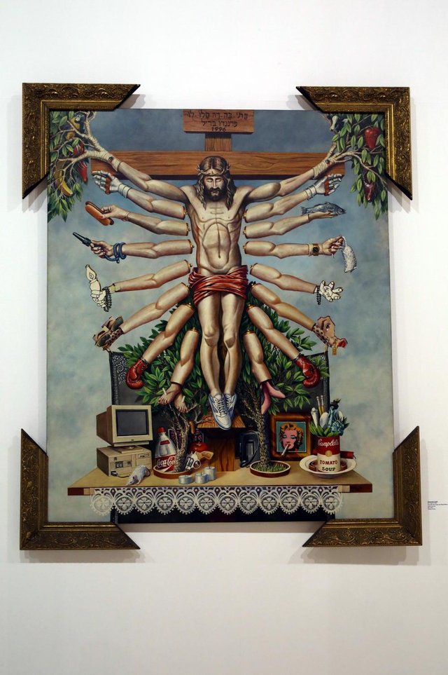  PORTOALEGRE-RS-BR 14.08.2017Exposi&ccedil;&atilde;o do Santander Cultural chamada Queermuseu &iquest; Cartografias da Diferen&ccedil;a na Arte Brasileira.Obra de Fernando Baril - 1948 -Cruzando Jesus Cristo Com Deusa Schiva,1996.FOT&Oacute;GRAFO: TADEU VILANI AG&Ecirc;NCIARBS Editoria/Caderno: Segundo Caderno