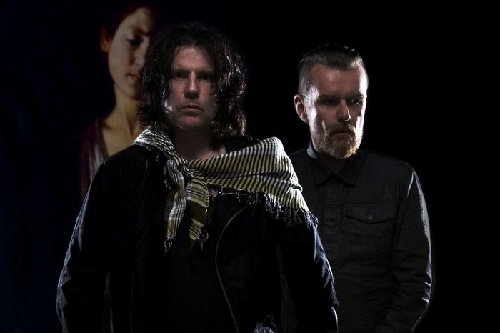 ian astbury (vocal) e billy duffy (guitarra), da banda the cult ian astbury (vocal) e billy duffy (guitarra), da banda the cult