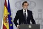  

Spanish Prime Minister Mariano Rajoy speaks during a press conference at La Moncloa palace in Madrid, on September 20, 2017.
Spain's Prime Minister Mariano Rajoy called today on Catalan separatists to stop their "escalation of radicalism and disobedience" as thousands protested in Barcelona over the detention of regional officials ahead of a referendum. / AFP PHOTO / JAVIER SORIANO

Editoria: POL
Local: Madrid
Indexador: JAVIER SORIANO
Secao: government
Fonte: AFP
Fotógrafo: STF