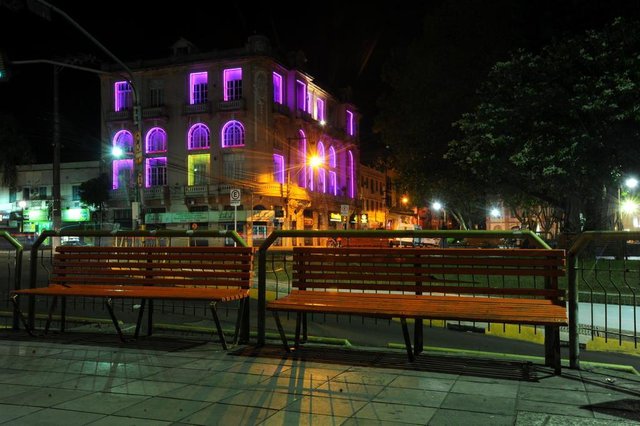  SANTA MARIA, RS, BRASIL. 10/10/2017.Pr&eacute;dios iluminados. FOTO: CHARLES GUERRA / NEWCO DSM