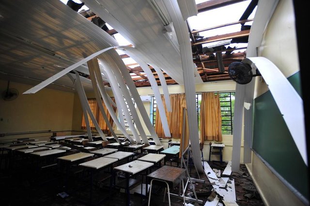  SANTA MARIA,RS, BRASIL. 19/10/2017.Temporal em Santa Maria. Na foto: Escola Cel PilarFOTO: GABRIEL HAESBAERT / NEWCO DSM