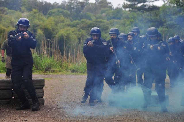  SANTA MARIA, RS, BRASIL. 03/11/2017.25 agentes da Susepe fazem curso de Interven&ccedil;&atilde;o em Ambiente Prisional pela Coesp.FOTO: GABRIEL HAESBAERT / NEWCO DSM