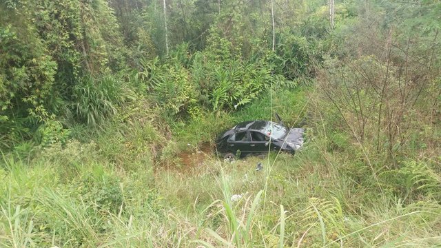 Motorista sai da pista e cai em barranco na lateral da BR-470 em Gaspar Motorista sai da pista e cai em barranco na lateral da BR-470 em Gaspar