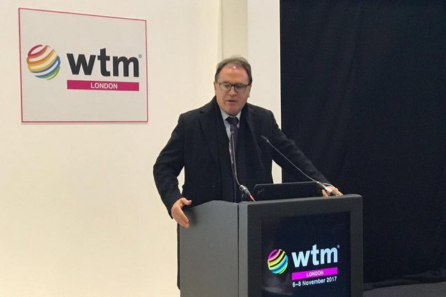 Embratur, divulgaçãoVinicius Lummertz, presidente da Embratur, na WTM, feira de Londres. Embratur, divulgaçãoVinicius Lummertz, presidente da Embratur, na WTM, feira de Londres.