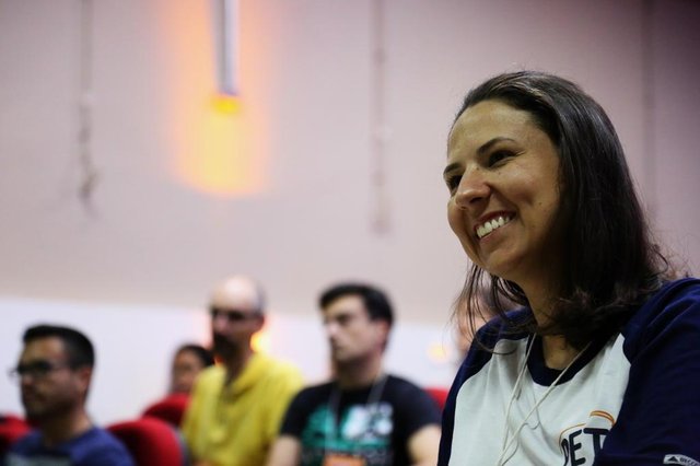 No auditório do Colégio Politécnico, nas atividades de comemoração dos 25 anos do PET - Comunicação da UFSM. No auditório do Colégio Politécnico, nas atividades de comemoração dos 25 anos do PET - Comunicação da UFSM.