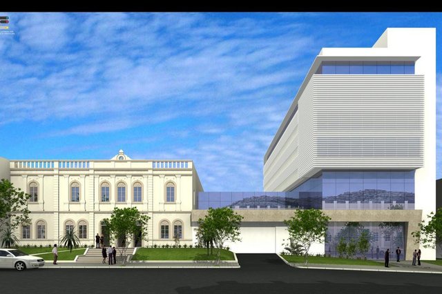 Obra do pr&eacute;dio da C&acirc;mara de Vereadores de Santa Maria est&aacute; paralisada desde 2013