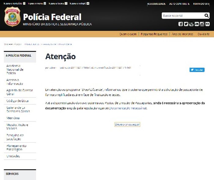 Reprodução / Site da Polícia Federal