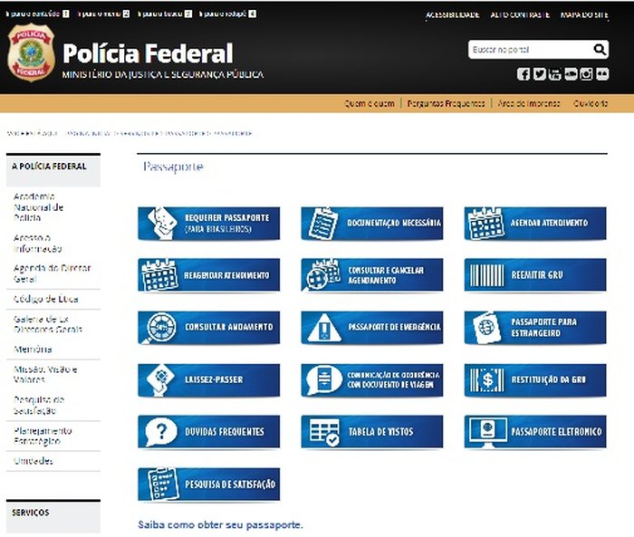 Reprodução / Site da Polícia Federal