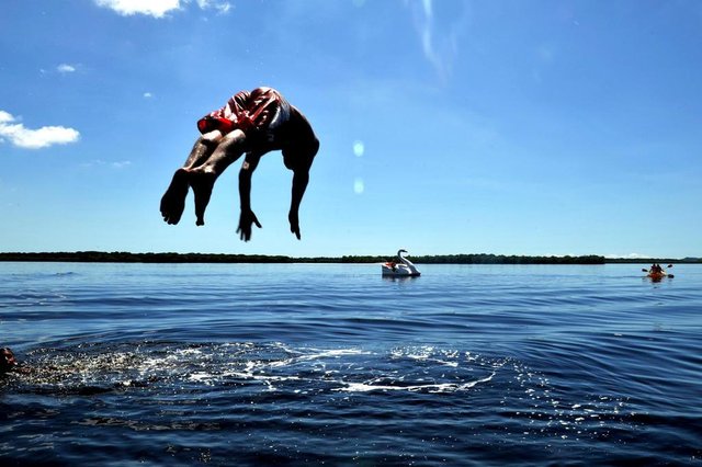BALNEÁRIO DE BARRA DO SUL,08-02-2017.Selfie de verão,lagoa de Barra do Sul.Mergulho na lagoa.(Foto:Salmo Duarte/Agência RBS,Geral) BALNEÁRIO DE BARRA DO SUL,08-02-2017.Selfie de verão,lagoa de Barra do Sul.Mergulho na lagoa.(Foto:Salmo Duarte/Agência RBS,Geral)