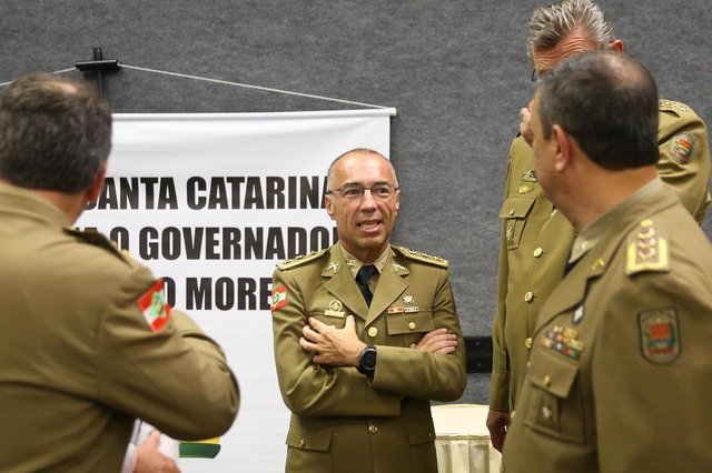 FLORIANÓPOLIS, SC, BRASIL, 16-02-2018: Comando da Polícia Militar de Santa Catarina. Comandante Araujo Gomes. FLORIANÓPOLIS, SC, BRASIL, 16-02-2018: Comando da Polícia Militar de Santa Catarina. Comandante Araujo Gomes.