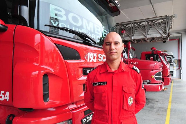 JOINVILLE,SC,BRASIL,15-02-2018.Jornal A Notícia Comemora 95 anos.Jaekel Antonio de Souza,comandante do bombeiros voluntário de Joinville.(Foto:Salmo Duarte/A Notícia) JOINVILLE,SC,BRASIL,15-02-2018.Jornal A Notícia Comemora 95 anos.Jaekel Antonio de Souza,comandante do bombeiros voluntário de Joinville.(Foto:Salmo Duarte/A Notícia)