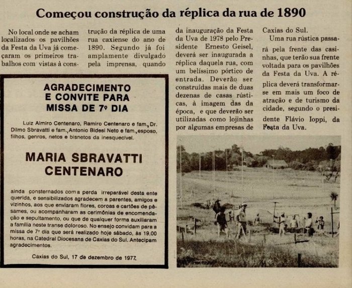 Acervo Centro de Memória da Câmara de Vereadores de Caxias do Sul / reprodução Acervo Centro de Memória da Câmara de Vereadores de Caxias do Sul / reprodução