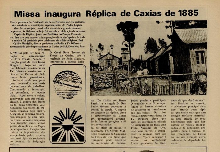 Centro de Memória da Câmara de Vereadores de Caxias do Sul / reprodução Centro de Memória da Câmara de Vereadores de Caxias do Sul / reprodução