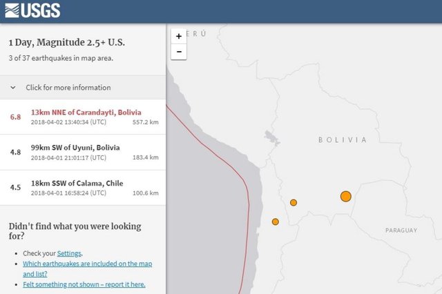 Terremoto na Bolivia Terremoto na Bolivia
