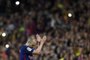 Barcelonas Spanish midfielder Andres Iniesta acknowledges fans as he is substituted during the Spanish league football match between FC Barcelona and Real Madrid CF at the Camp Nou stadium in Barcelona on May 6, 2018. / AFP PHOTO / LLUIS GENE