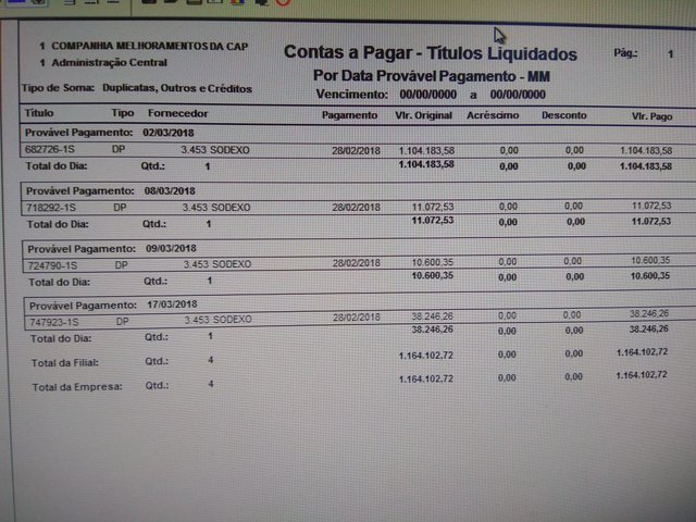 Comcap, prova real Comcap, prova real