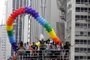  Revelers take part in the 22nd Gay Pride Parade, in Sao Paulo, Brazil on June 03, 2018. / AFP PHOTO / Miguel SCHINCARIOLEditoria: SOILocal: Sao PauloIndexador: MIGUEL SCHINCARIOLSecao: gays and lesbiansFonte: AFPFotógrafo: STR
