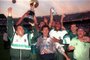 Campeonato Gaúcho 1998 Internacional x JuventudeJuventude campeão do Gauchão 98 - fotos de ARQUIVO 07/06/1998Na foto, comemoração dos jogadores.contato: 37724