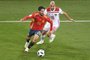  Spain's midfielder Isco (L) vies with Morocco's forward Noureddine Amrabat during the Russia 2018 World Cup Group B football match between Spain and Morocco at the Kaliningrad Stadium in Kaliningrad on June 25, 2018. / AFP PHOTO / OZAN KOSE / RESTRICTED TO EDITORIAL USE - NO MOBILE PUSH ALERTS/DOWNLOADSEditoria: SPOLocal: KaliningradIndexador: OZAN KOSESecao: soccerFonte: AFPFotógrafo: STF