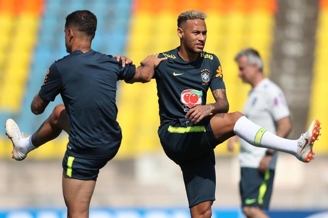 SOCHI, RÚSSIA, 25.06.2018. Treino da Seleção Brasileira em Sochi. Na foto, Neymar SOCHI, RÚSSIA, 25.06.2018. Treino da Seleção Brasileira em Sochi. Na foto, Neymar