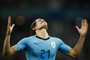 Uruguays forward Edinson Cavani celebrates after giving his team the lead with his second goal during the Russia 2018 World Cup round of 16 football match between Uruguay and Portugal at the Fisht Stadium in Sochi on June 30, 2018. / AFP PHOTO / Odd ANDERSEN / RESTRICTED TO EDITORIAL USE - NO MOBILE PUSH ALERTS/DOWNLOADS