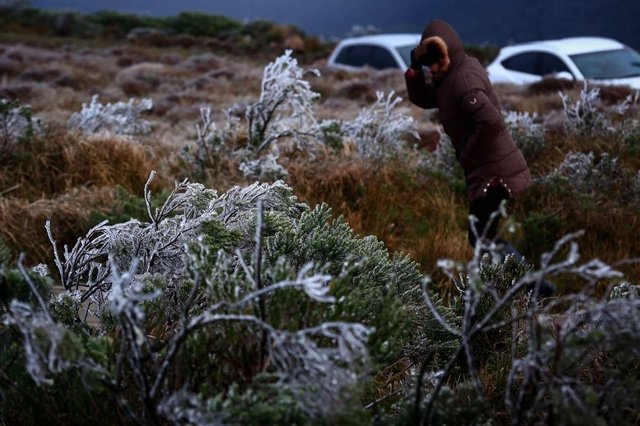 Amanhecer gelado no Morro das Antenas, em Urupema. -3ºC no termômetro, sem neve no momento. Fotos: Felipe Carneiro Amanhecer gelado no Morro das Antenas, em Urupema. -3ºC no termômetro, sem neve no momento. Fotos: Felipe Carneiro