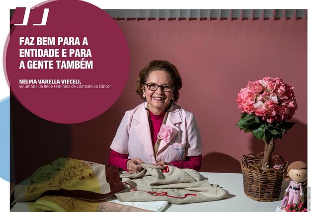 Card com fala do nós - Nelma Varella Vieceli , rede feminina de combate ao cancer Card com fala do nós - Nelma Varella Vieceli , rede feminina de combate ao cancer