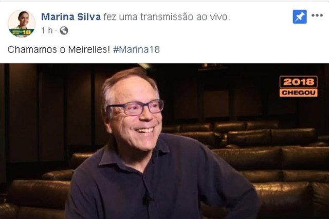 Rede, da candidata Marina Silva, faz live com o cineasta Fernando Meirelles. Rede, da candidata Marina Silva, faz live com o cineasta Fernando Meirelles.