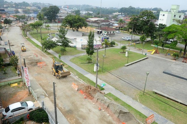 JOINVILLE,SC,BRASIL,31-08-2018.Obras na praça Tiradentes.(Foto:Salmo Duarte/A Notícia) JOINVILLE,SC,BRASIL,31-08-2018.Obras na praça Tiradentes.(Foto:Salmo Duarte/A Notícia)