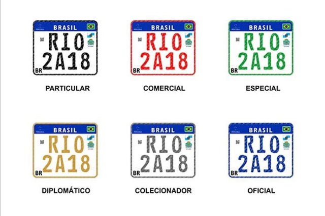 Novas placas , Padrão , motos