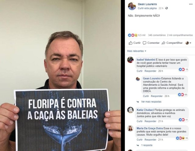 Gean Loureiro publicou foto em sua página oficial do facebook com a legenda Não. Simplesmente NÃO! Gean Loureiro publicou foto em sua página oficial do facebook com a legenda Não. Simplesmente NÃO!