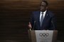  Senegals President Macky Sall delivers a speech before the members of the International Olympic Committee (IOC), before the election of Dakar as the host city for the 2022 Youth Olympic Games, during the 133th IOC session in Buenos Aires, on October 08, 2018. / AFP PHOTO / JUAN MABROMATAEditoria: SPOLocal: Buenos AiresIndexador: JUAN MABROMATASecao: sports eventFonte: AFPFotógrafo: STF