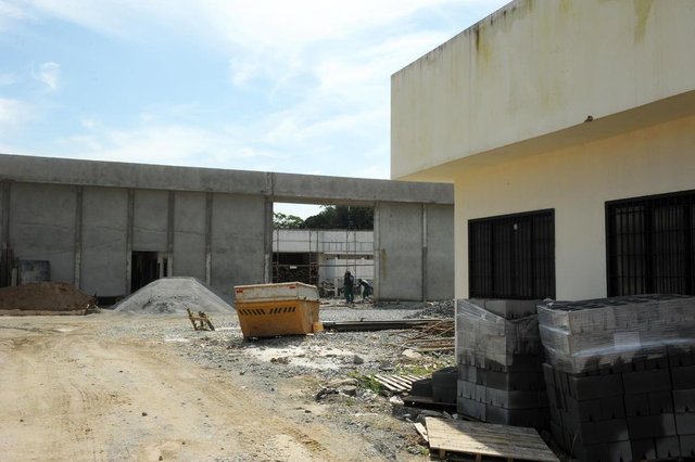 JOINVILLE,SC,BRASIL,09-10-2018.Construção do Presídio Feminino de Joinville,entrada.(Foto:Salmo Duarte/A Notícia) JOINVILLE,SC,BRASIL,09-10-2018.Construção do Presídio Feminino de Joinville,entrada.(Foto:Salmo Duarte/A Notícia)