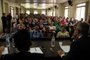  CAXIAS DO SUL, RS, BRASIL, 19/09/2018 - Trabalhadores decidem em assembleia se aceitam proposta de venda da metalúrgica. (Marcelo Casagrande/Agência RBS)