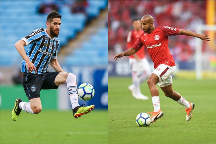 Montagem sobre fotos de Lucas Uebel, Grêmio, e Ricardo Duarte, Inter / Divulgação