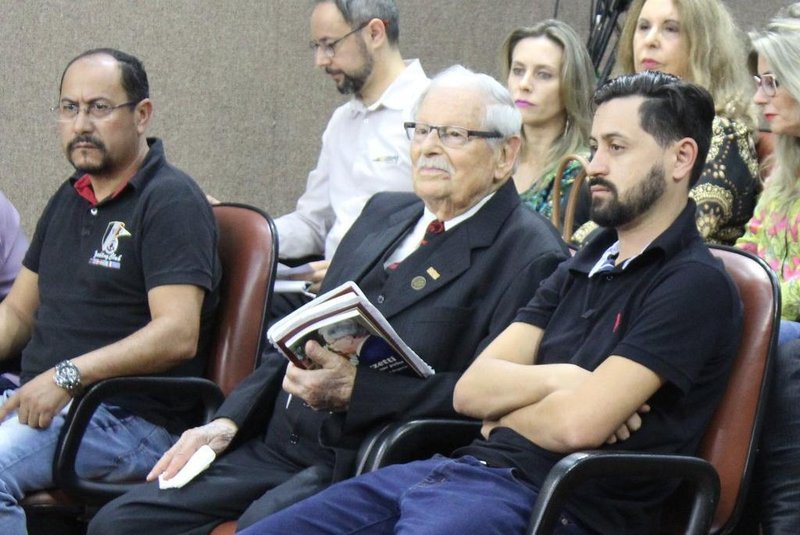 O líder comunitário Luiz Pizzetti em uma de suas últimas idas à Câmara, no dia 11 de abril de 2018. Ele foi à tribuna do Legislativo caxiense para ocupar a Tribuna Livre. Representou a União das Associações de Bairros (UAB). 