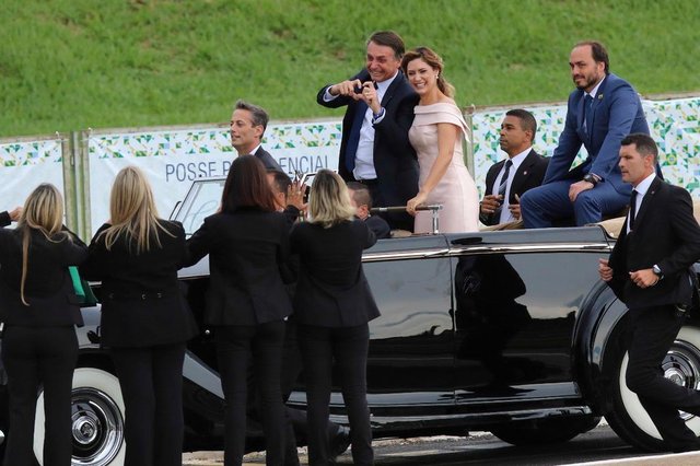 Desfile em carro aberto na posse de Jair Bolsonaro (PSL) Desfile em carro aberto na posse de Jair Bolsonaro (PSL)