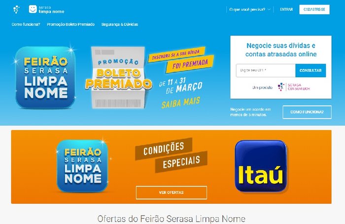 Reprodução / Site Serasa