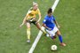  Australias defender Alanna Kennedy (L) vies for the ball with Brazils forward Cristiane during the France 2019 Womens World Cup Group C football match between Australia and Brazil, on June 13, 2019, at the Mosson Stadium in Montpellier, southern France. (Photo by GERARD JULIEN / AFP)Editoria: SPOLocal: MontpellierIndexador: GERARD JULIENSecao: soccerFonte: AFPFotógrafo: STF