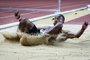 US athlete Christian Taylor competes in the Mens triple jump during the IAAF Diamond League competition on July 12, 2019 in Monaco. (Photo by Valery HACHE / AFP)